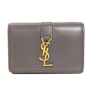 Yves Saint Laurent Cassandra Compact Wallet Tri-fold Calfskin Women's YVES SA...